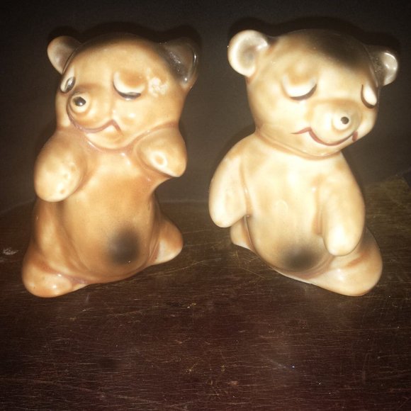 Van Tellingen Hugging Bears Salt and Pepper Shakers - Vintage 1940s - Picture 3 of 4